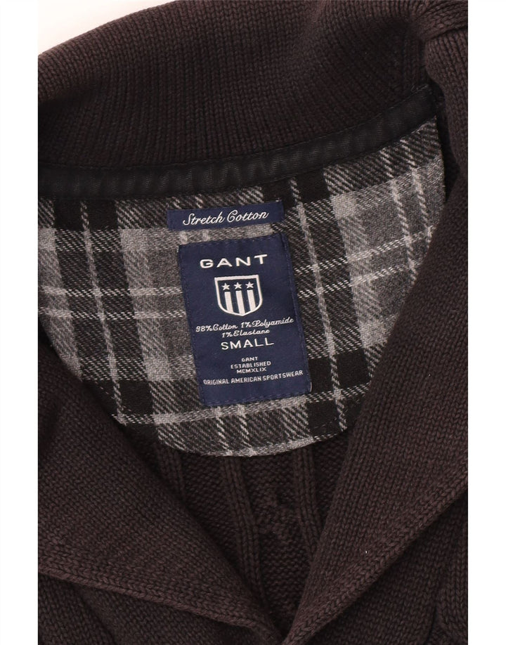 Męski sweter rozpinany Gant, mały, czarny, bawełniany