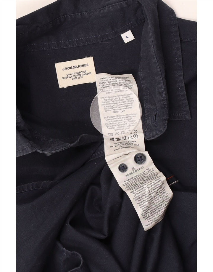 Koszula męska Jack & Jones, duża, granatowa, bawełniana