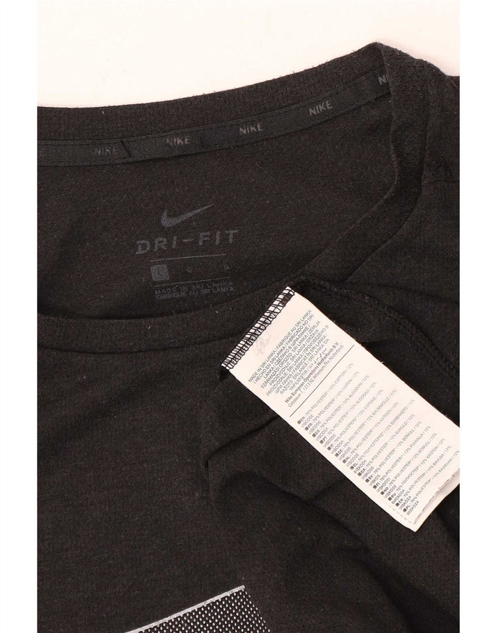 Męski T-shirt z grafiką Nike Dri Fit, duży, szary, poliestrowy