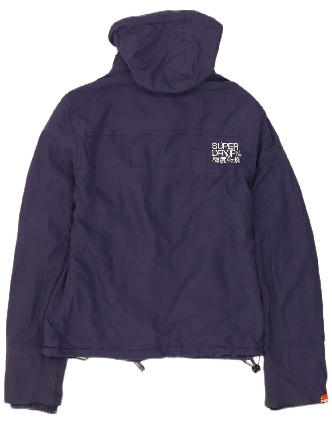 Damska kurtka wiatrówka SUPERDRY z kapturem UK 14, średni granatowy nylon