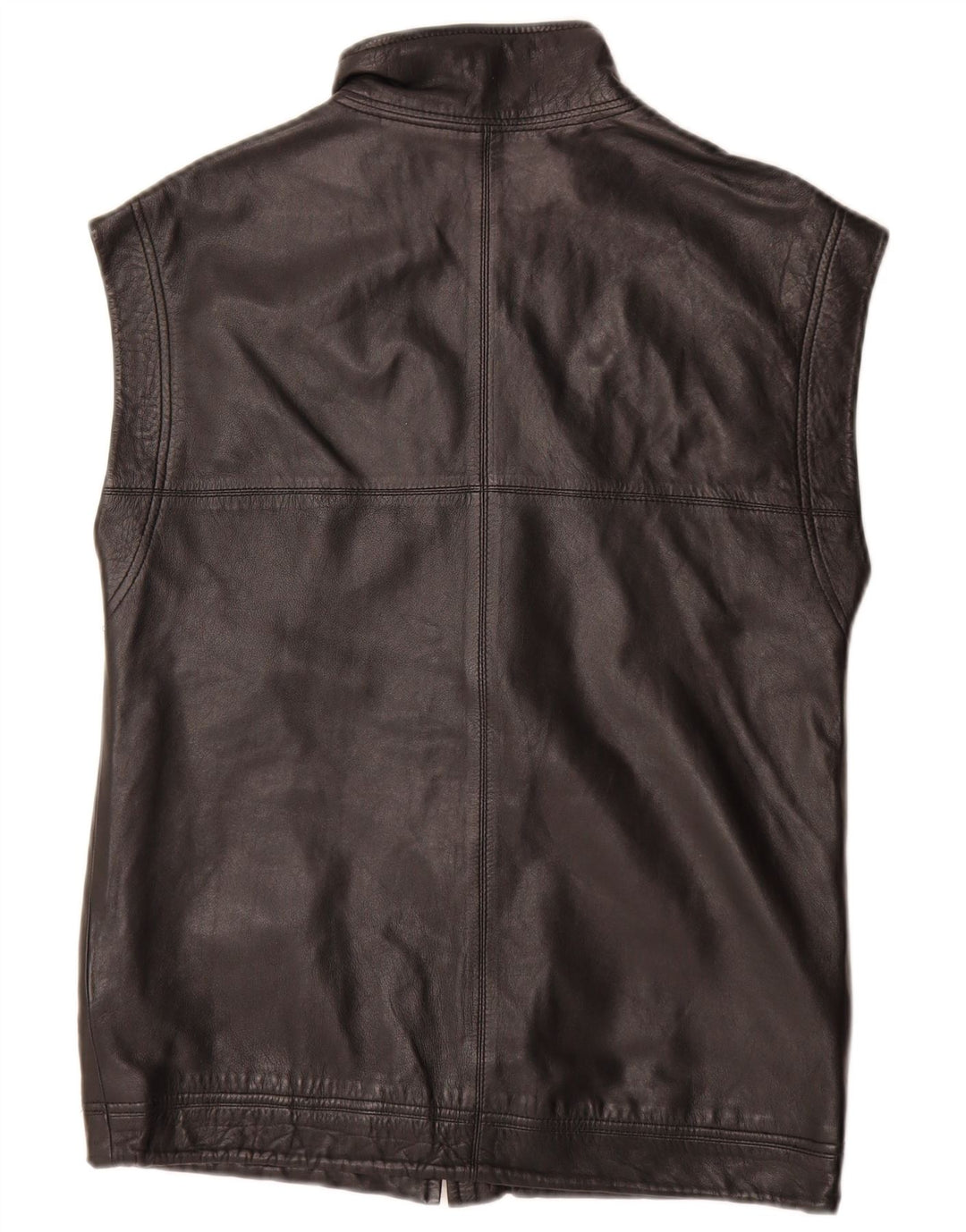 Vintage męska skórzana kamizelka UK 36 mała czarna