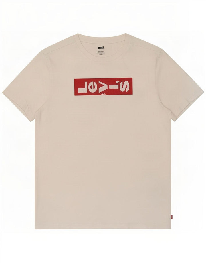 Męski T-shirt z grafiką Levi's, mały, biały, bawełniany