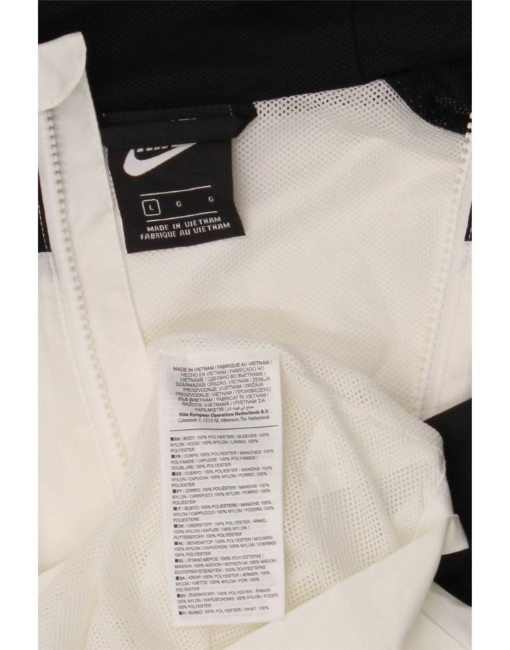 Męska bluza dresowa z kapturem Nike, duży, biały poliester z blokami kolorów