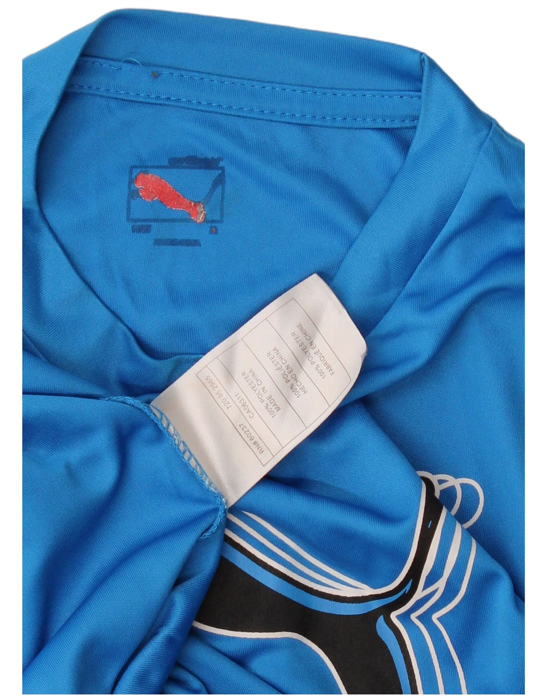 Chłopięca koszulka Puma z grafiką, długim rękawem, 11-12 lat, niebieski, poliester z blokami kolorów