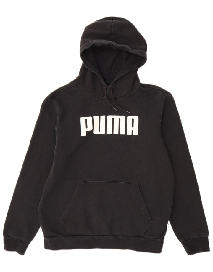 Męski sweter z kapturem i grafiką PUMA, mały, czarny, bawełniany