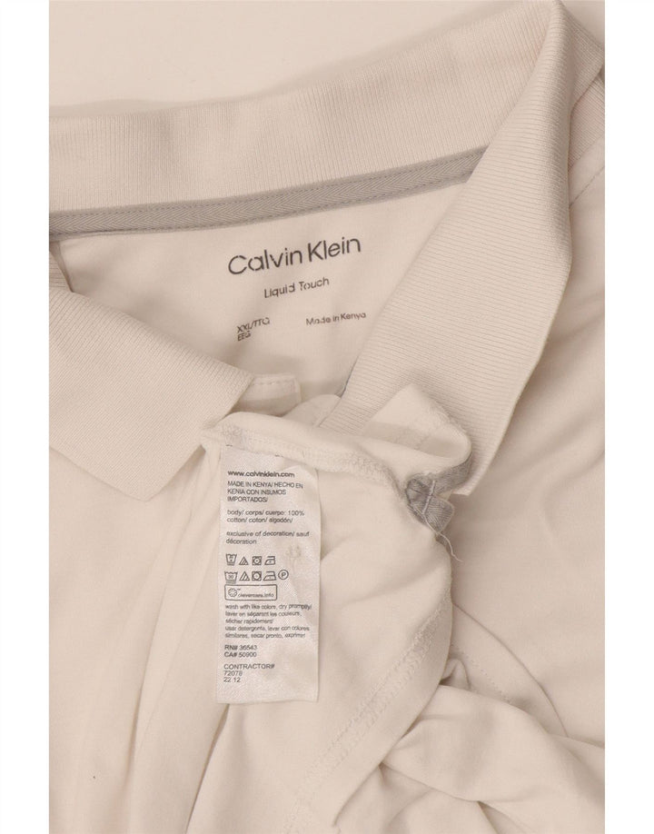 Męska koszulka polo Calvin Klein 2XL, biała, bawełniana