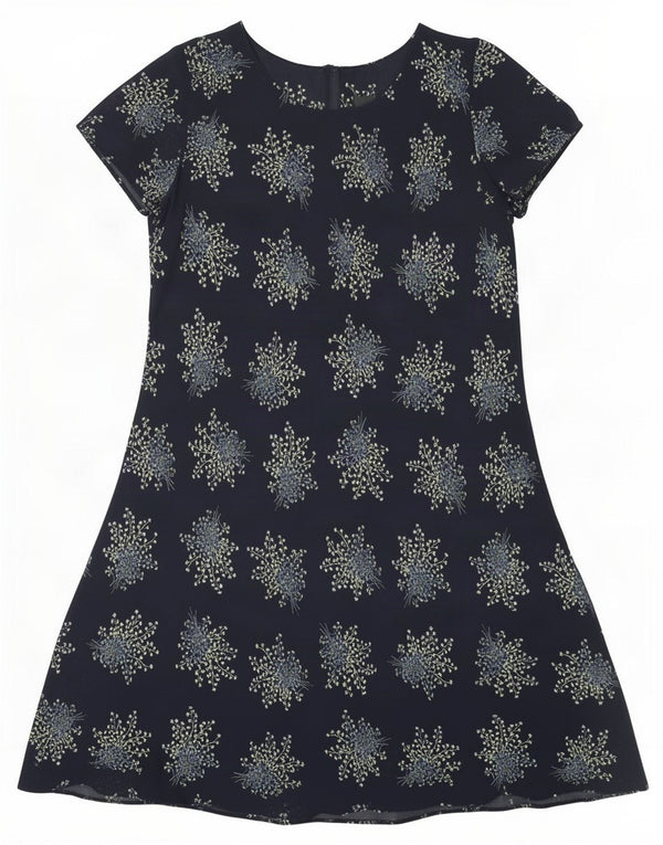 Marks & Spencer Womens A-Line Dress UK 18 XL Navy Blue Floral