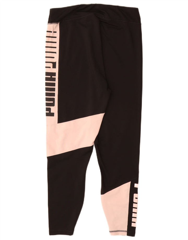 Damskie legginsy PUMA Crop Graphic UK 14, duże czarne bloki kolorów