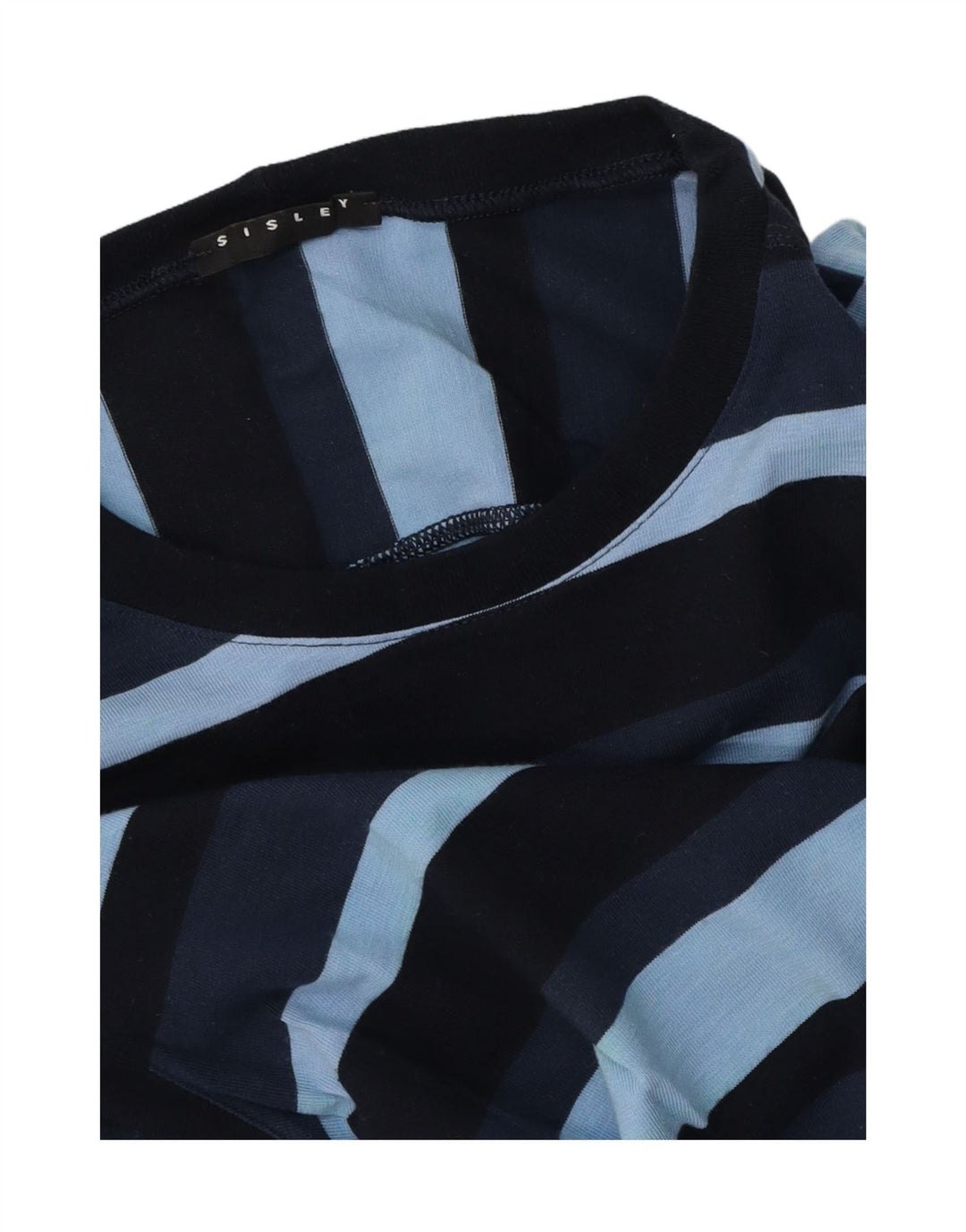T-shirt męski Sisley Top, mały, niebieski, bawełniany w paski
