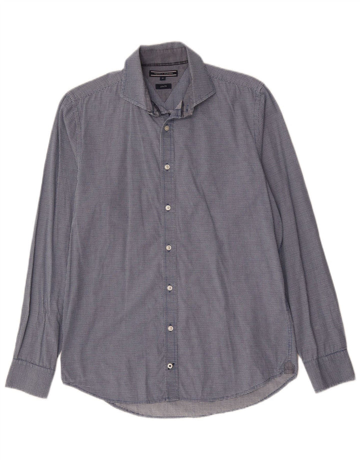 Męska koszula slim fit TOMMY BAHAMA w średnią niebieską kratkę, bawełniana