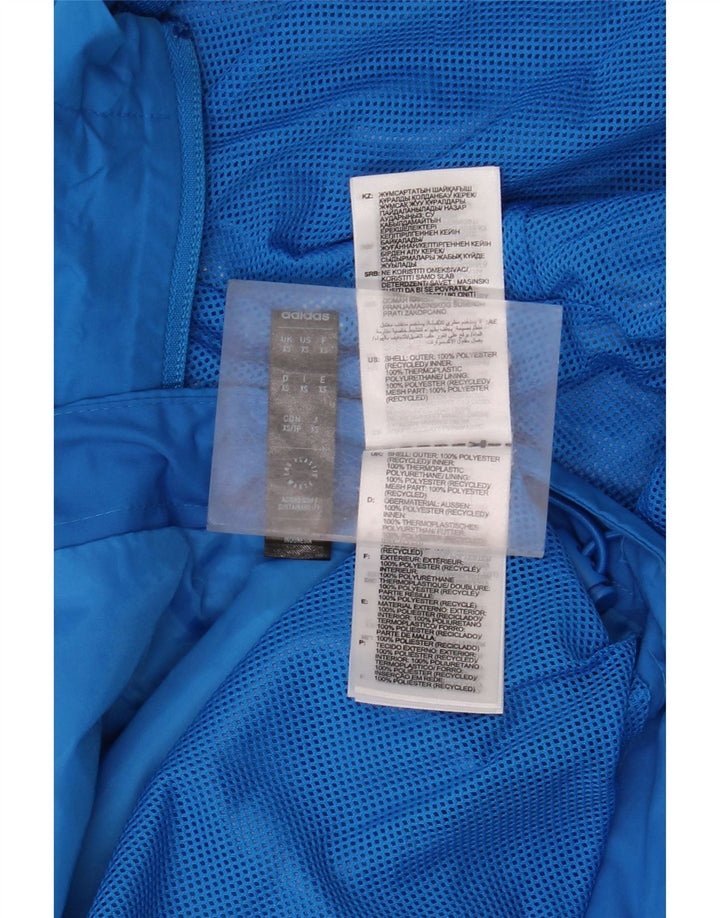 Męska kurtka przeciwdeszczowa z kapturem Adidas Graphic UK 34 XS Niebieski poliester