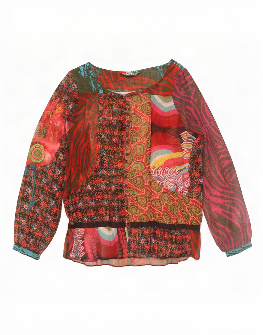Damska bluzka z długim rękawem Desigual Top EU 40 Średni wielobarwny patchwork