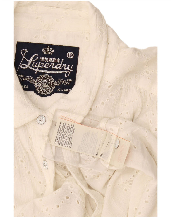 Koszula damska Superdry UK 18 XL, biała, bawełniana
