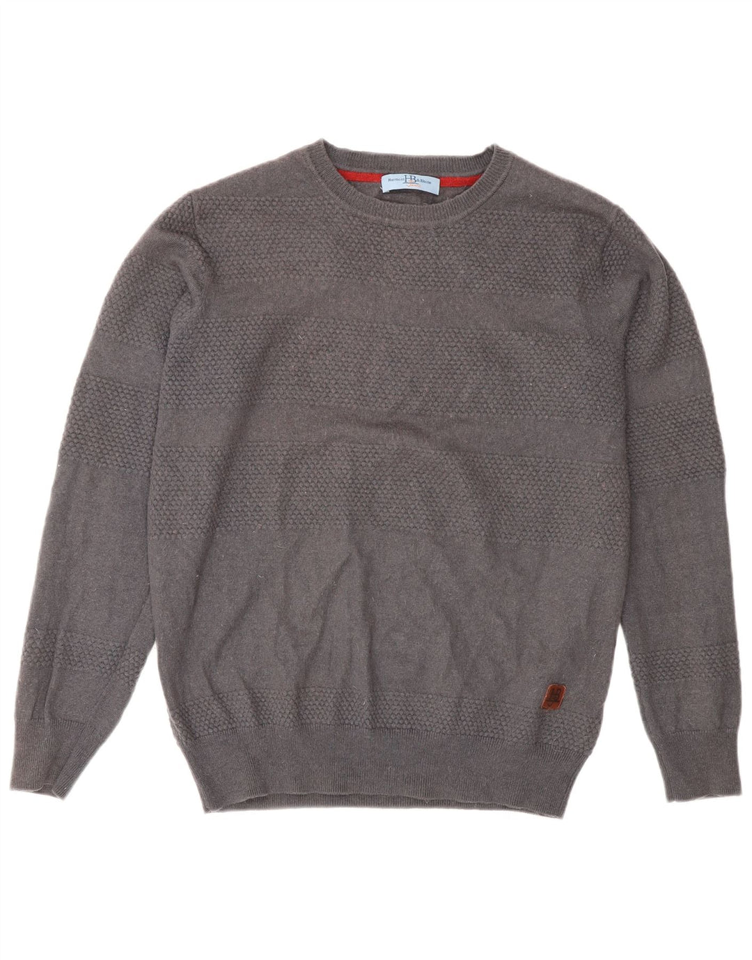 Męski sweter z okrągłym dekoltem Harmont & Blaine, średnioszary, wełniany