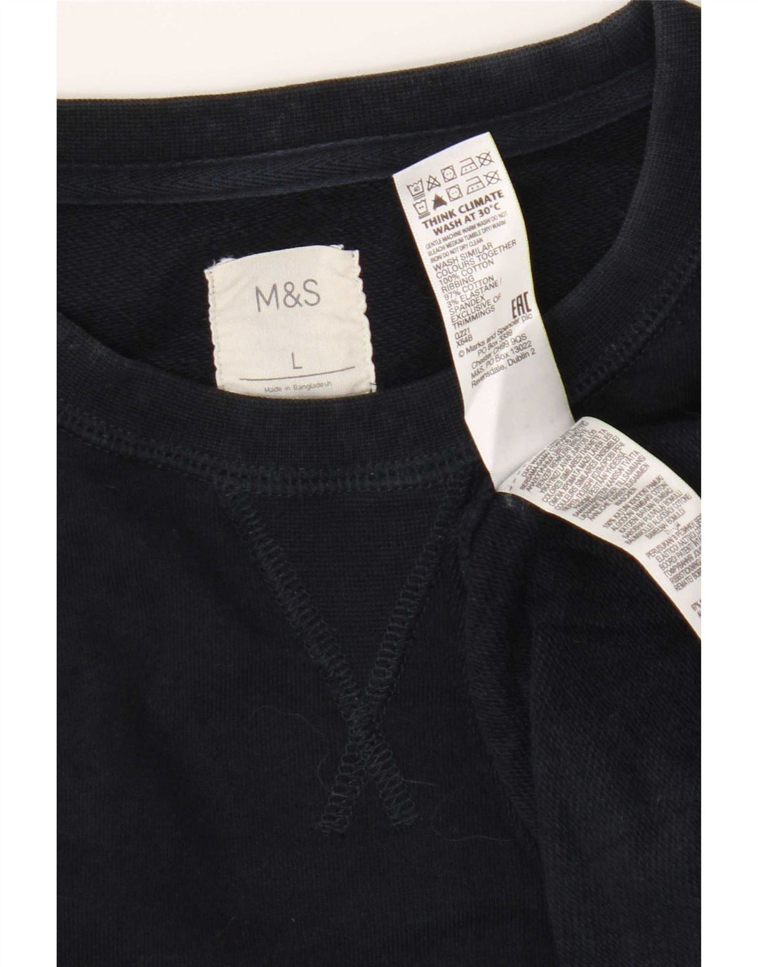 Marks & Spencer Męski sweter, duży, granatowy, bawełniany