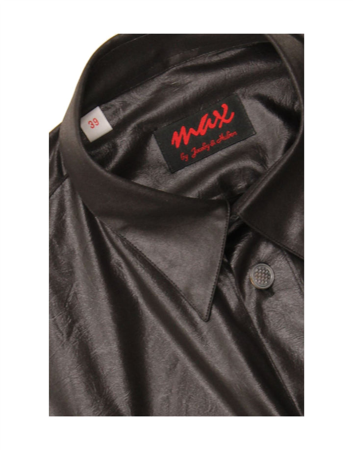 MAX Mens Shirt Size 39 Medium Black Vintage Max and Second-Hand Max from Messina Hembry 