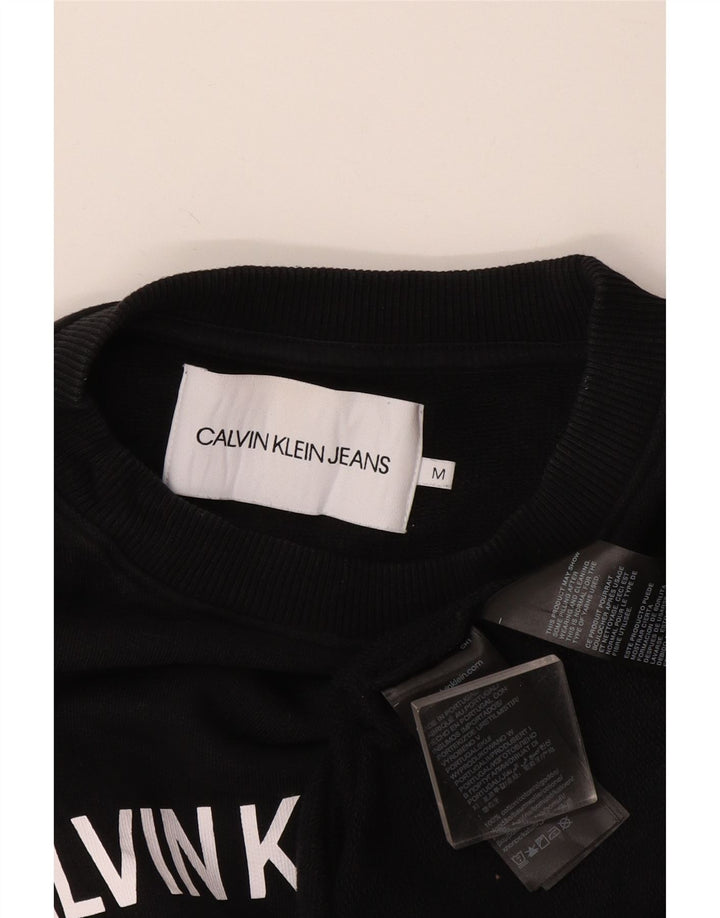 Męska bluza z grafiką Calvin Klein, średnia czarna, bawełniana