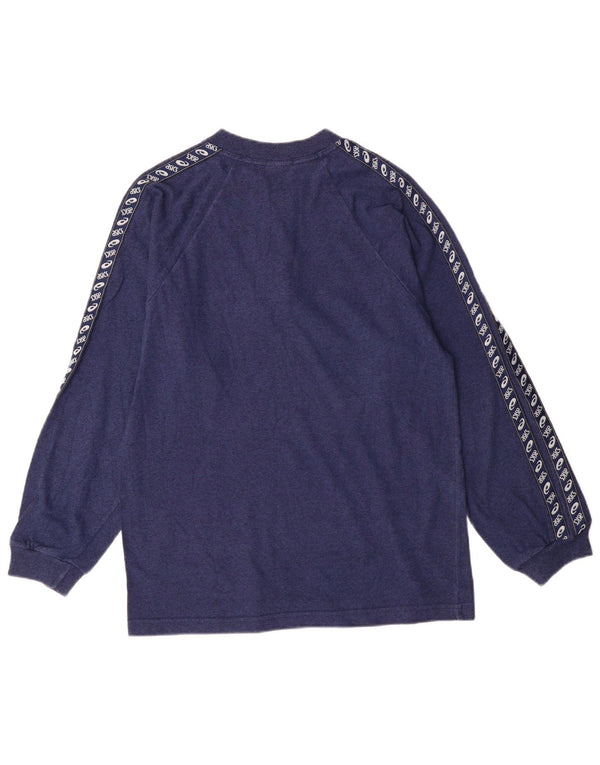 Męski top Asics z długim rękawem, średni granatowy, bawełniany