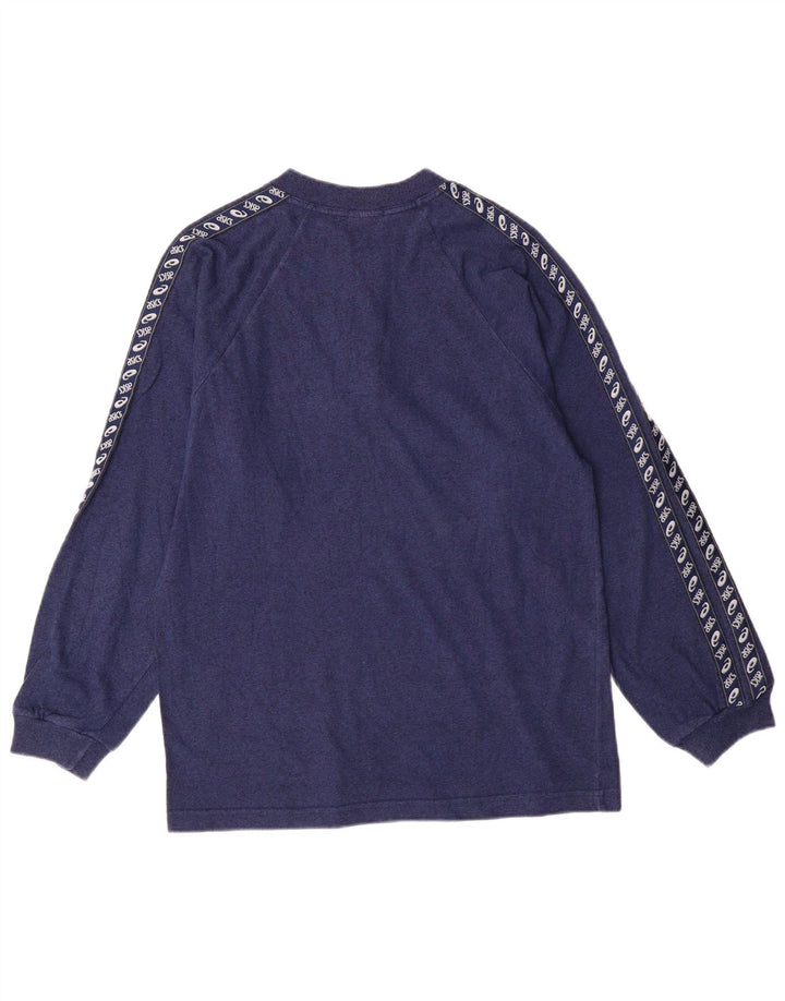 Męski top Asics z długim rękawem, średni granatowy, bawełniany