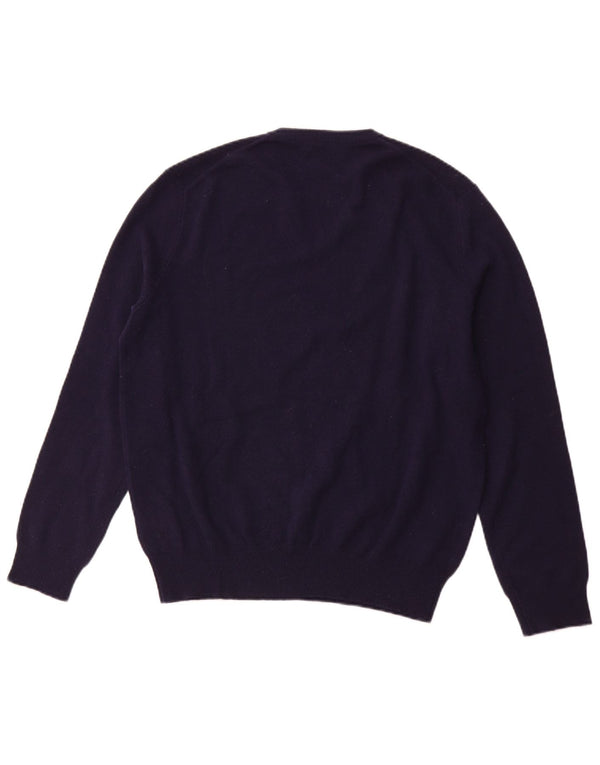 POLO RALPH LAUREN Męski sweter z dekoltem w kształcie litery V, średni granatowy, wełna merynosów