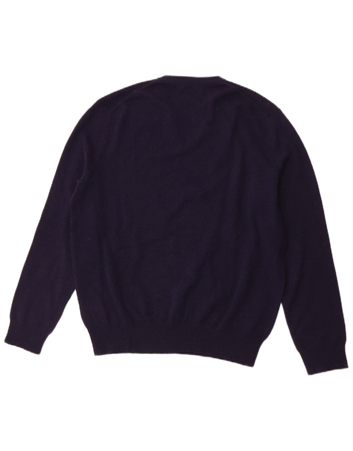 POLO RALPH LAUREN Męski sweter z dekoltem w kształcie litery V, średni granatowy, wełna merynosów