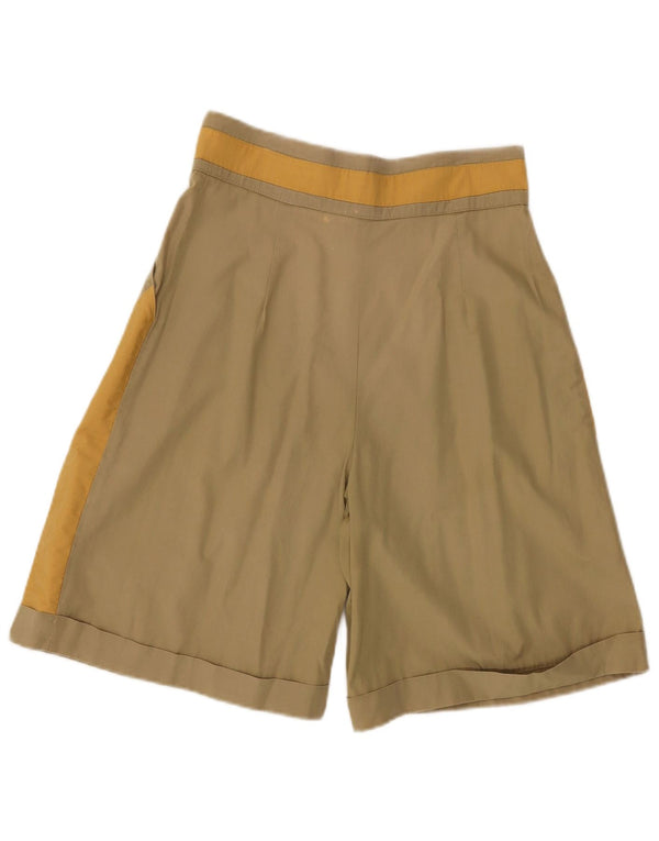 Damskie bermudy w stylu vintage z wysokim stanem IT 44 Medium W28 Khaki Colorblock