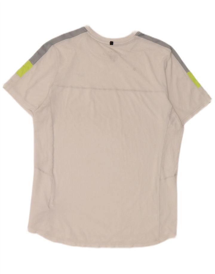 Męski T-shirt Nike Dri Fit Top, średni biały poliester z blokami kolorów