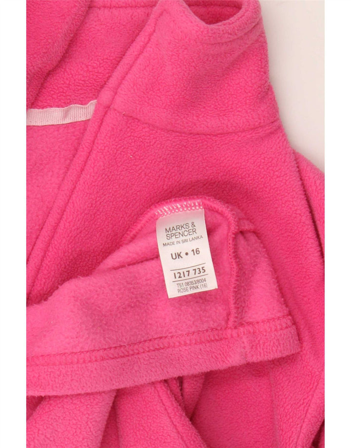 Damska kurtka polarowa Marks & Spencer UK 16, duża, różowa, poliestrowa