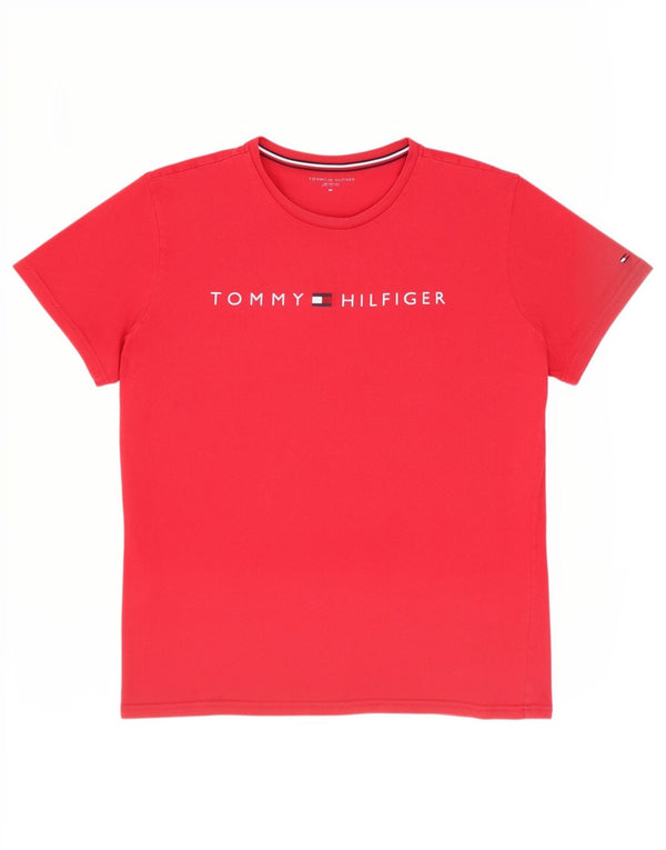 Męska koszulka z grafiką Tommy Hilfiger Top XL czerwona