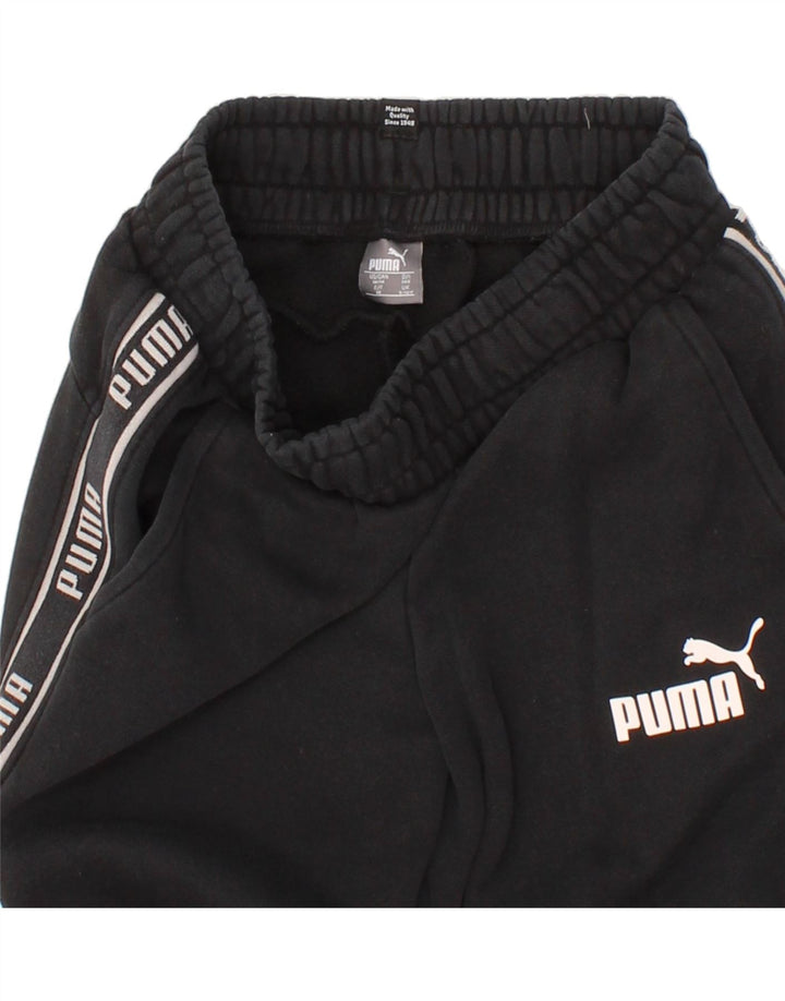 PUMA Boys Graphic Tracksuit Trousers Joggers 9-10 Years Medium Black Vintage Puma and Second-Hand Puma from Messina Hembry 