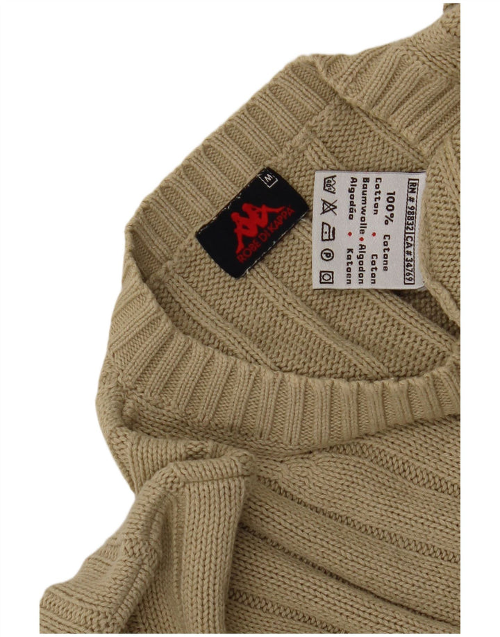 Męski sweter Kappa z okrągłym dekoltem, średnio beżowy, bawełniany