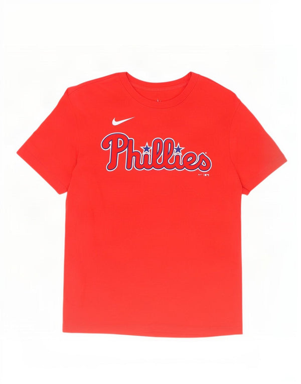 Męska koszulka z grafiką Nike Philadelphia Phillies, bawełniana, średnia czerwona