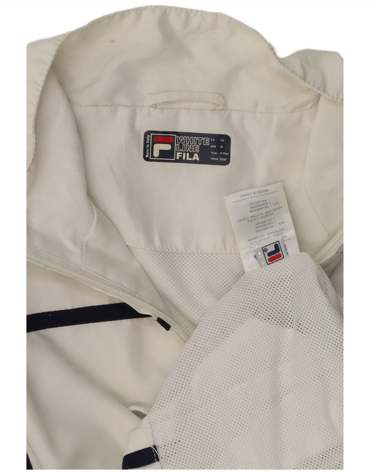 Bluza chłopięca FILA White Line, dresowa, 8-9 lat, biała, poliestrowa