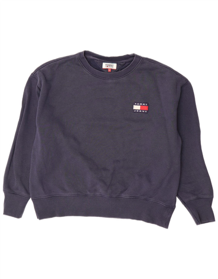 Damski sweter oversize TOMMY HILFIGER UK 16, duży, granatowy