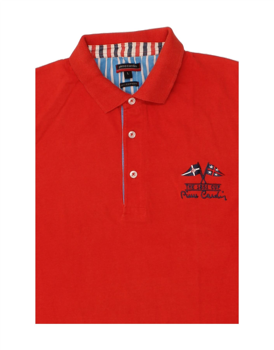 PIERRE CARDIN Mens Polo Shirt Large Red Cotton Vintage Pierre Cardin and Second-Hand Pierre Cardin from Messina Hembry 
