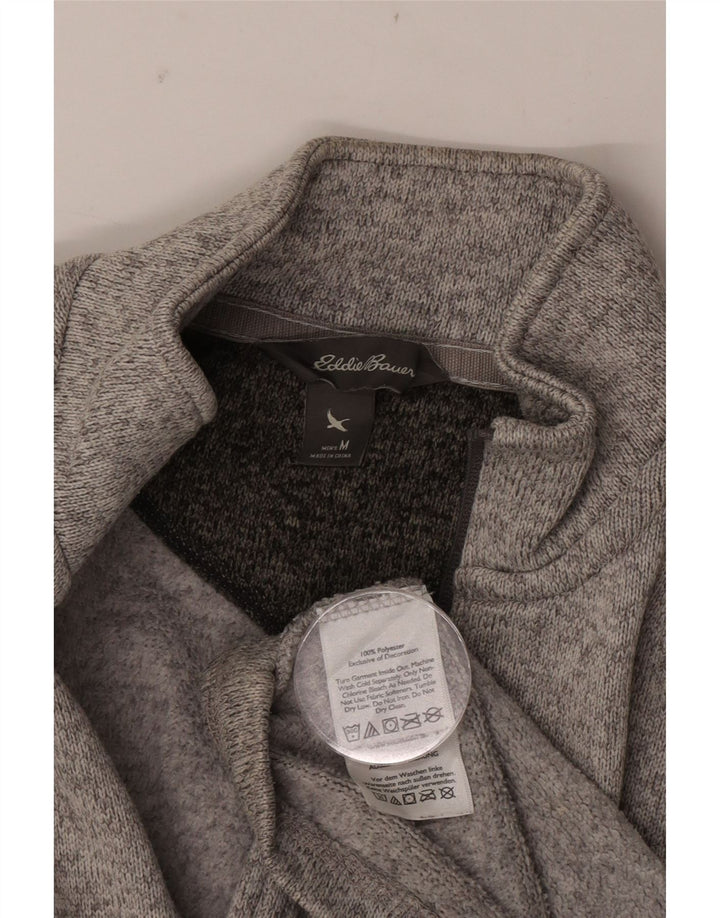 Męski sweter z zamkiem błyskawicznym Eddie Bauer Średni szary, nakrapiany poliester