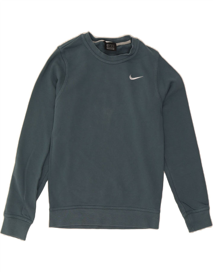 NIKE Womens Sweatshirt Jumper UK 6 XS Blue Cotton Vintage Nike and Second-Hand Nike from Messina Hembry 