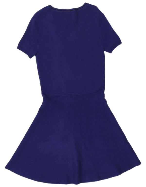 Comptoir Des Cotonniers Womens Short Sleeves Jumper Dress UK 14 Large Blue