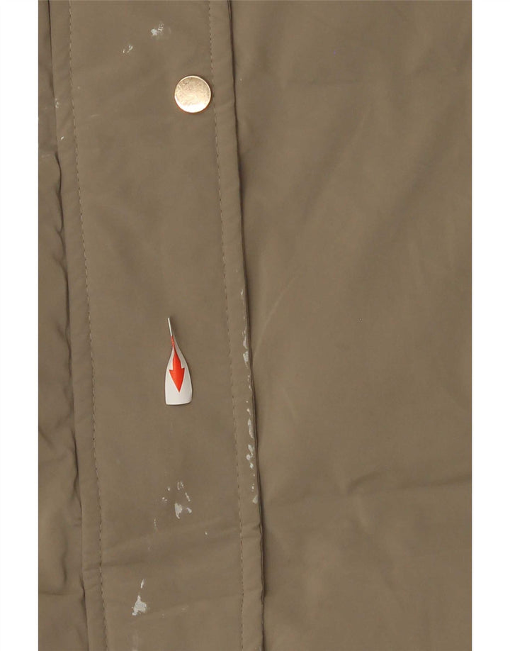 Damski płaszcz z kapturem i ociepleniem Zara UK 18 XL, poliester khaki