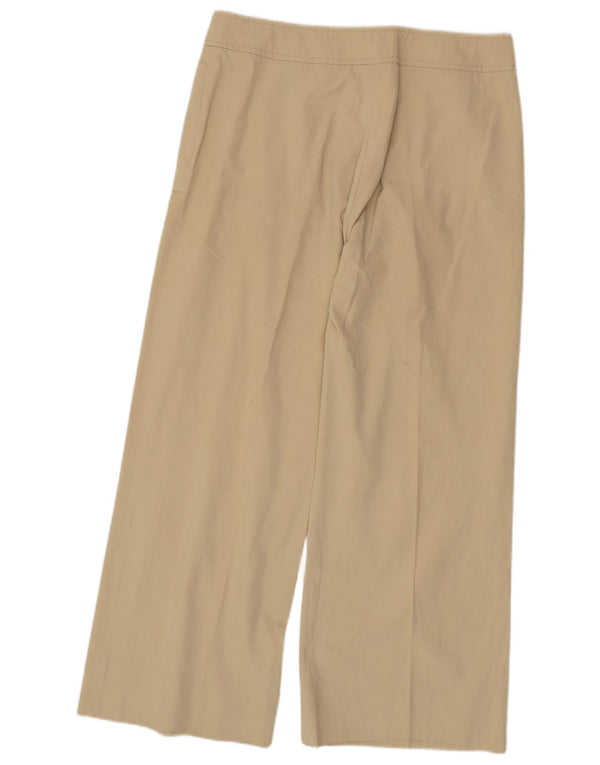 Damskie spodnie codzienne Burberry z szerokimi nogawkami UK 12 Medium W34 L28 Beżowa bawełna