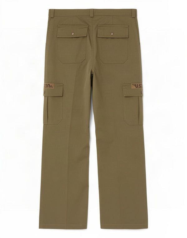 Męskie proste spodnie cargo w stylu vintage IT 50 Large W32 L32 Khaki