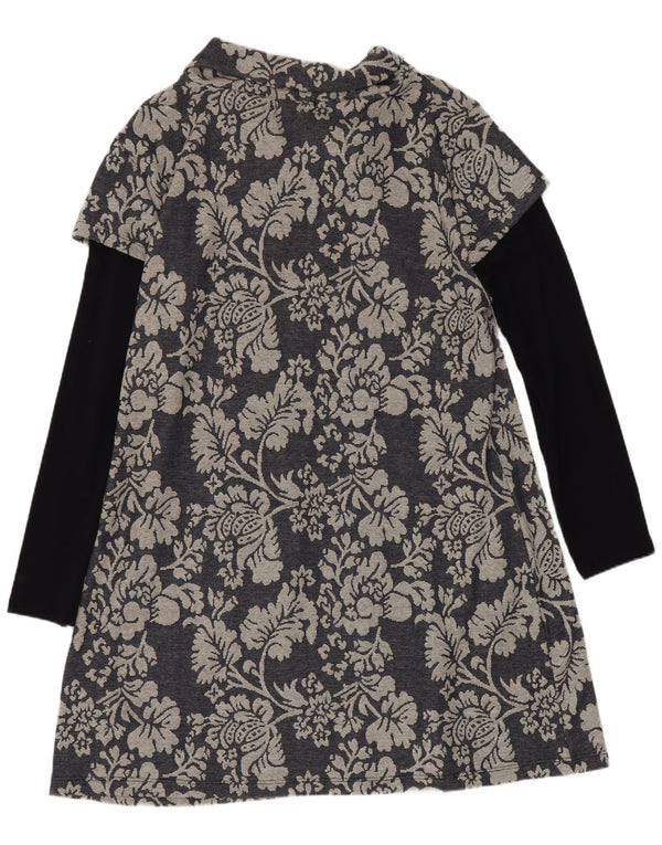 Sukienka damska Joe Browns z długim rękawem, UK 18 XL, granatowa, w kwiaty, bawełniana