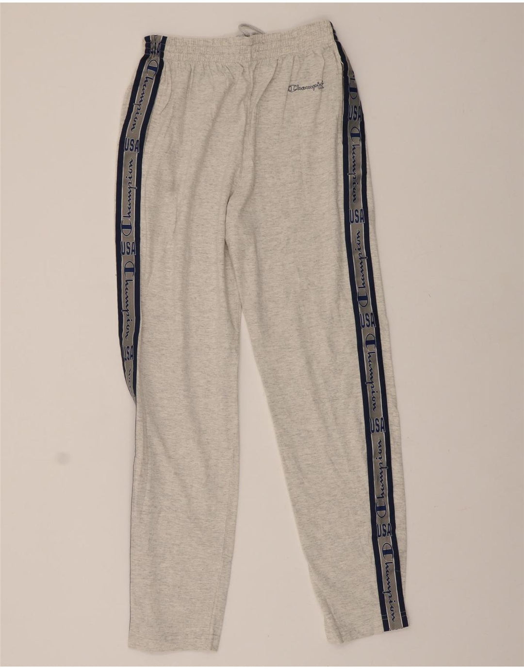 CHAMPION Mens Graphic Tracksuit Trousers Medium  Grey Cotton Vintage Champion and Second-Hand Champion from Messina Hembry 
