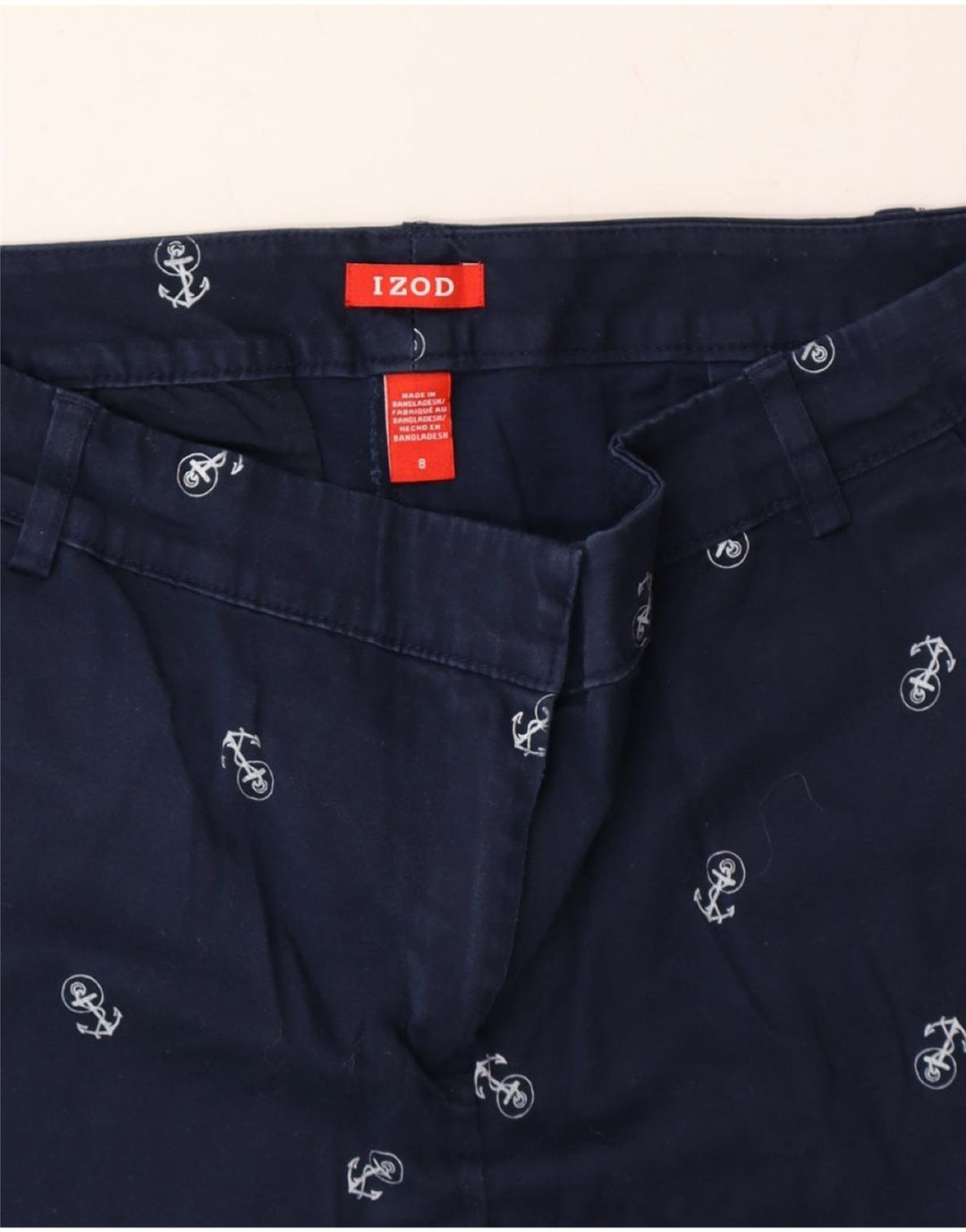 IZOD Womens Chino Shorts US 8 Medium W30 Navy Blue Cotton Vintage Izod and Second-Hand Izod from Messina Hembry 