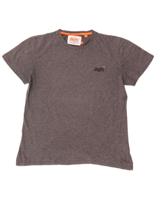 Męski T-shirt Superdry XL, szara bawełna w plamki
