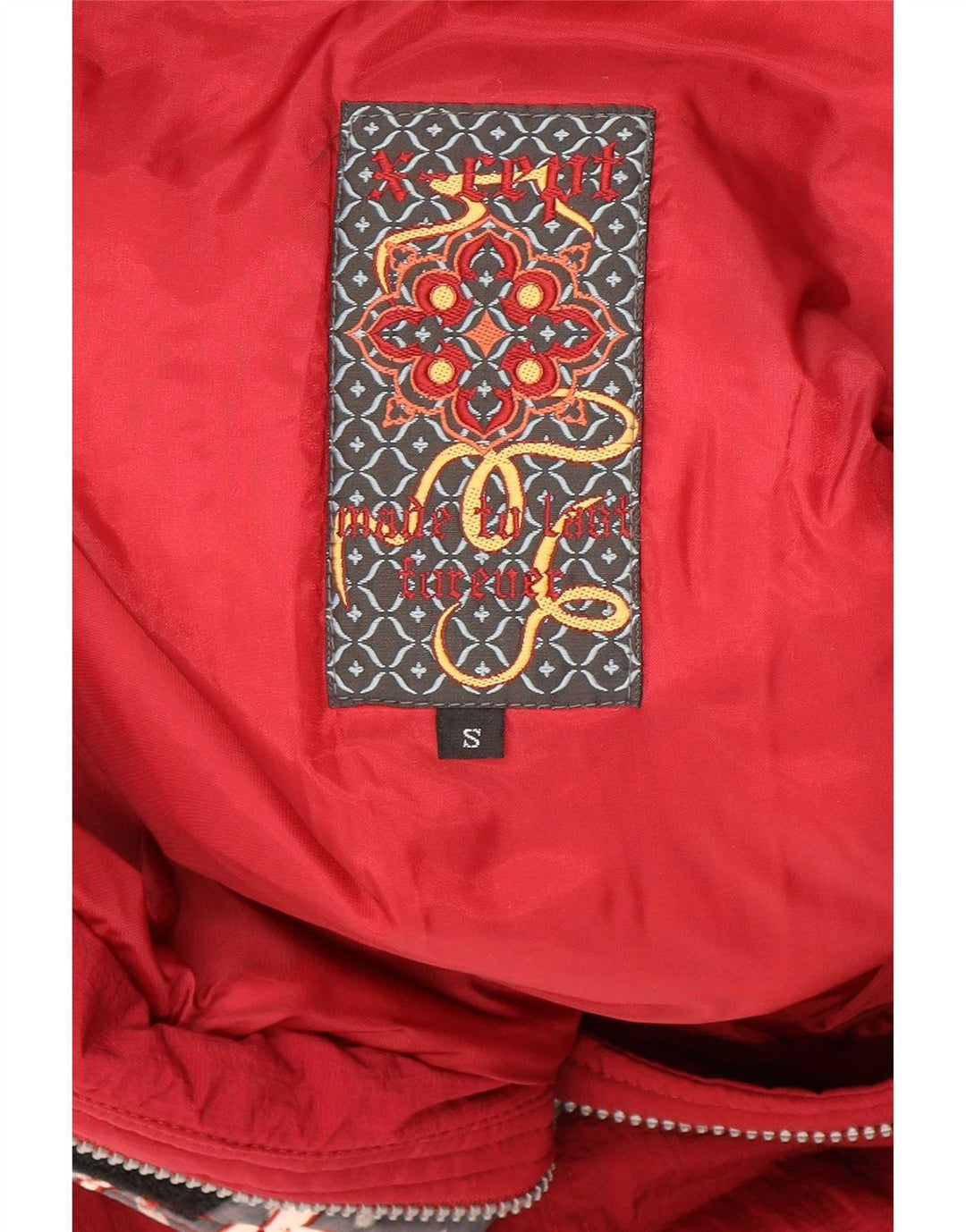 Damski kombinezon narciarski X-Cape UK 10, mały, czerwony, geometryczny nylon