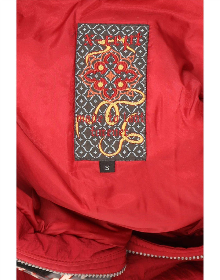 Damski kombinezon narciarski X-Cape UK 10, mały, czerwony, geometryczny nylon