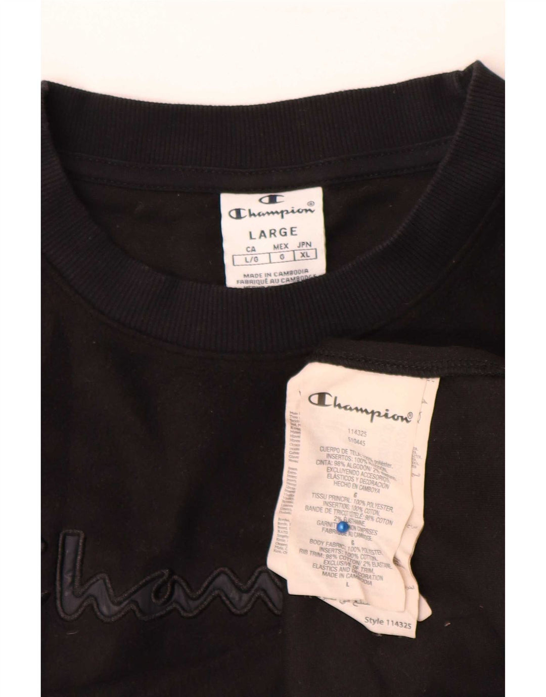 Damska bluza Champion Crop Graphic Jumper UK 16, duża czarna