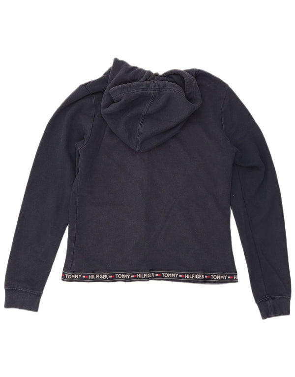 Damski sweter TOMMY HILFIGER z grafiką i zamkiem błyskawicznym UK 12, średni granatowy