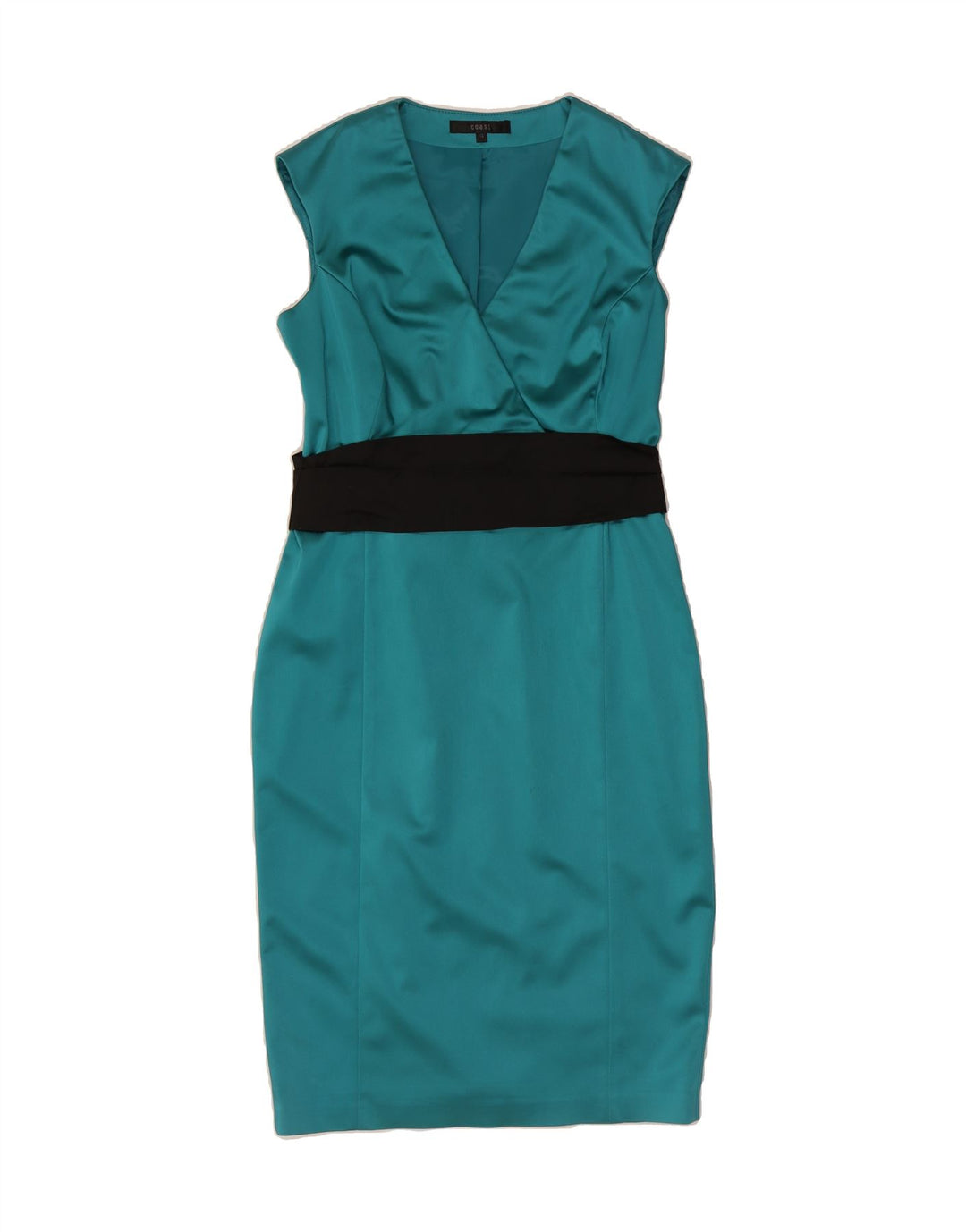 COAST Womens Sleeveless Sheath Dress UK 2 Medium Turquoise Acetate Vintage Coast and Second-Hand Coast from Messina Hembry 